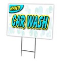 Signmission Hand Car Wash Yard Sign & Stake outdoor plastic coroplast window, C-1216 Hand Car Wash C-1216 Hand Car Wash